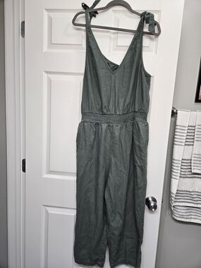 a new day Sage Green Tie-Strap Jumpsuit